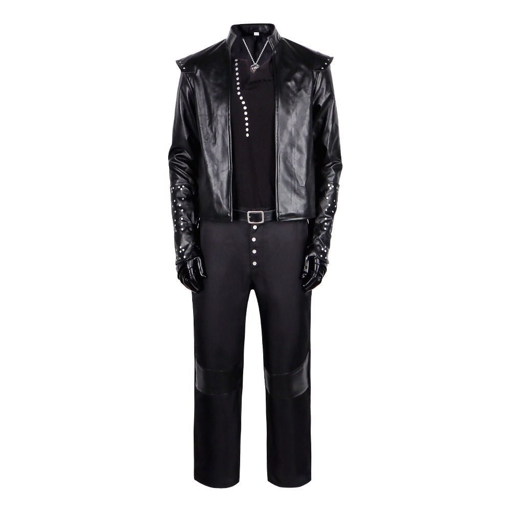 Witcher Geralt of Rivia Cosplay Costume Full Set Leather Jacket Halloween Game Character Outfit - Halloweez