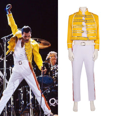 Freddie Mercury Stage Performance Costume for Queen Band Cosplay Halloween Performance Outfit - Halloweez