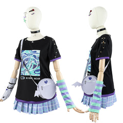 Project Sekai Yoisaki Kanade Summer Skirt Set 2D Anime Daily Commuter Clothing - Halloweez