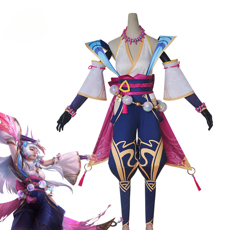 Halloweez Spirit Blossom Syndra Cosplay Costume - Women's Kimono Dress Full Set - Halloweez