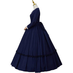 Medieval Victorian Civil War Period Dickens Costume Retro Dress - Authentic Cosplay Outfit - Halloweez