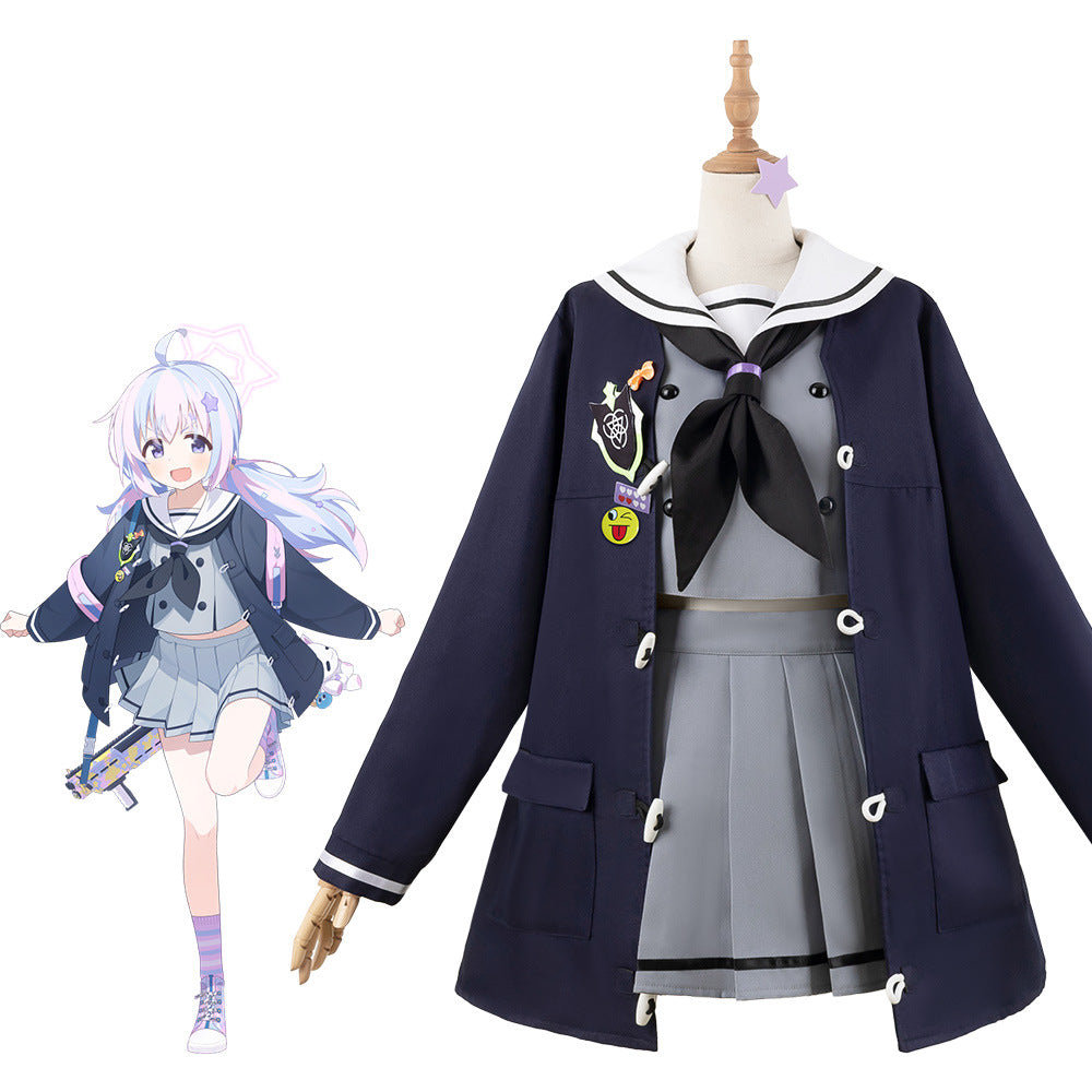 Blue Archive Rin Cosplay Anime School Uniform Pleated Skirt Women's Outfit - Halloweez