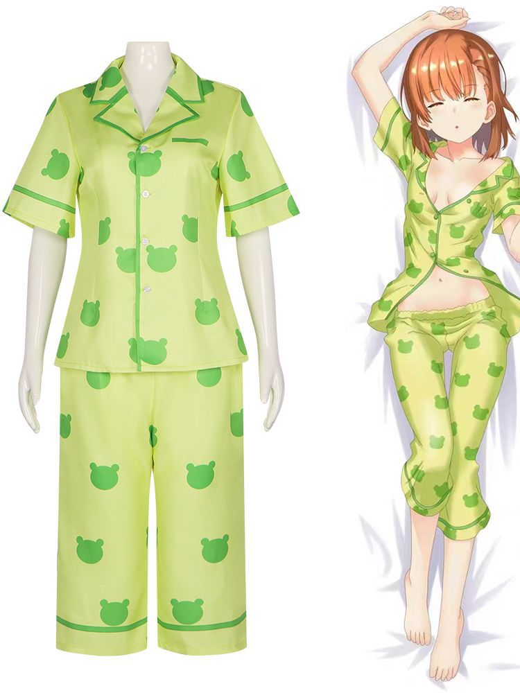 Misaka Mikoto Gekota Pajama Set - Summer Breathable Cosplay Costume - Halloweez