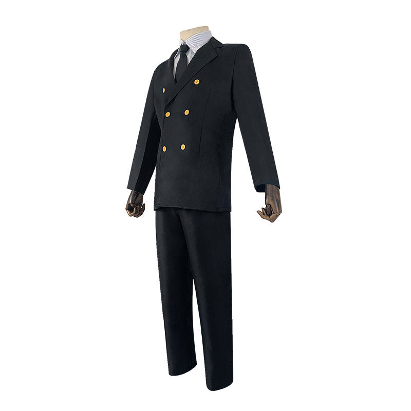 One Piece Sanji Cosplay Costume Black Suit Full Set for Anime Fans - Halloweez