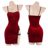 Ada Wong Sleeveless Qipao Resident Evil 4 Remake Cosplay Sexy High Slit Red Long Dress - Halloweez