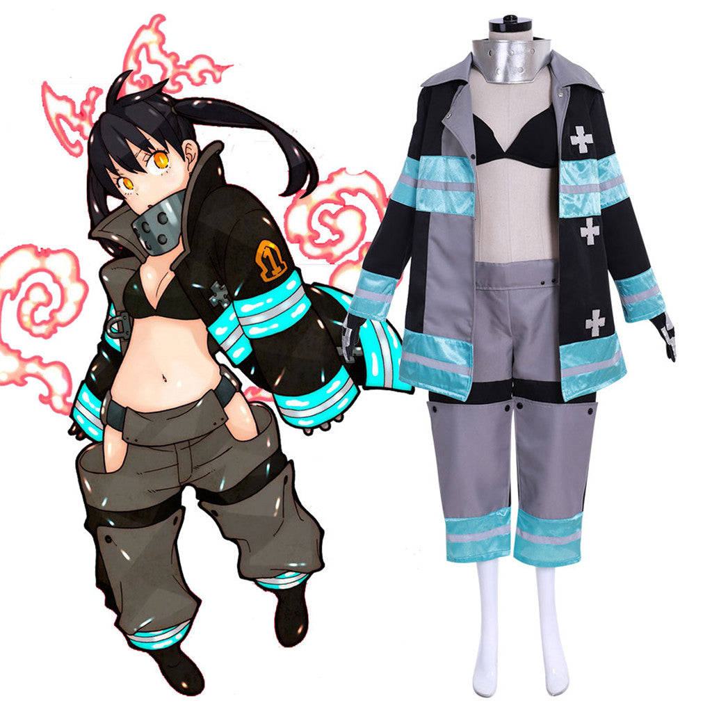 Halloweez Fire Force Enen no Shouboutai Tamaki Battle Suit Cosplay Costume - Halloweez