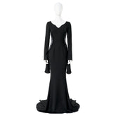 Halloweez Morticia Addams Cosplay Costume - Black Vintage Dress for Halloween Carnival - Halloweez