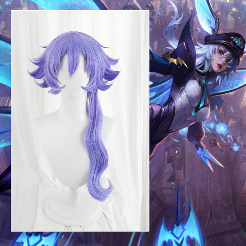 Halloweez Xayah Cosplay Wig - 45cm Blue Heat Resistant Synthetic Hair for Women - Halloweez