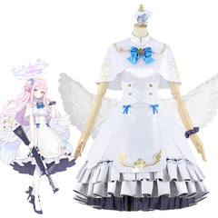 Blue Archive Mika Kaden Anime Cosplay Costume Lace Hem Skirt Cape Top Niche Outfit - Halloweez