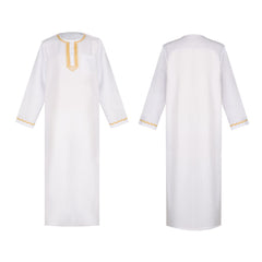 Arabic Robe Middle East Embroidery Men's Muslim Clothing Halloween Cosplay Party Costume - Halloweez