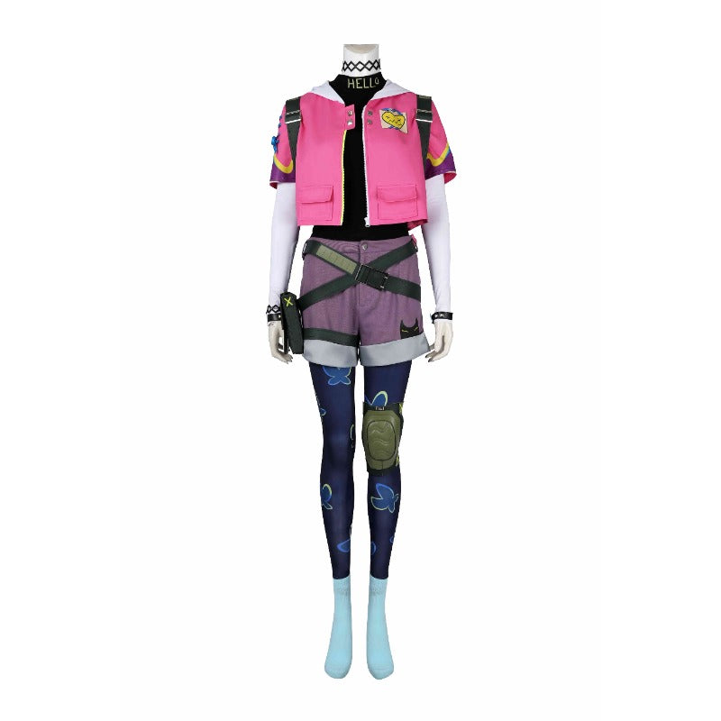 Halloweez Clove Cosplay Outfit - Pink Coat, Shirt, Pants for Women's Game Suit - Halloweez