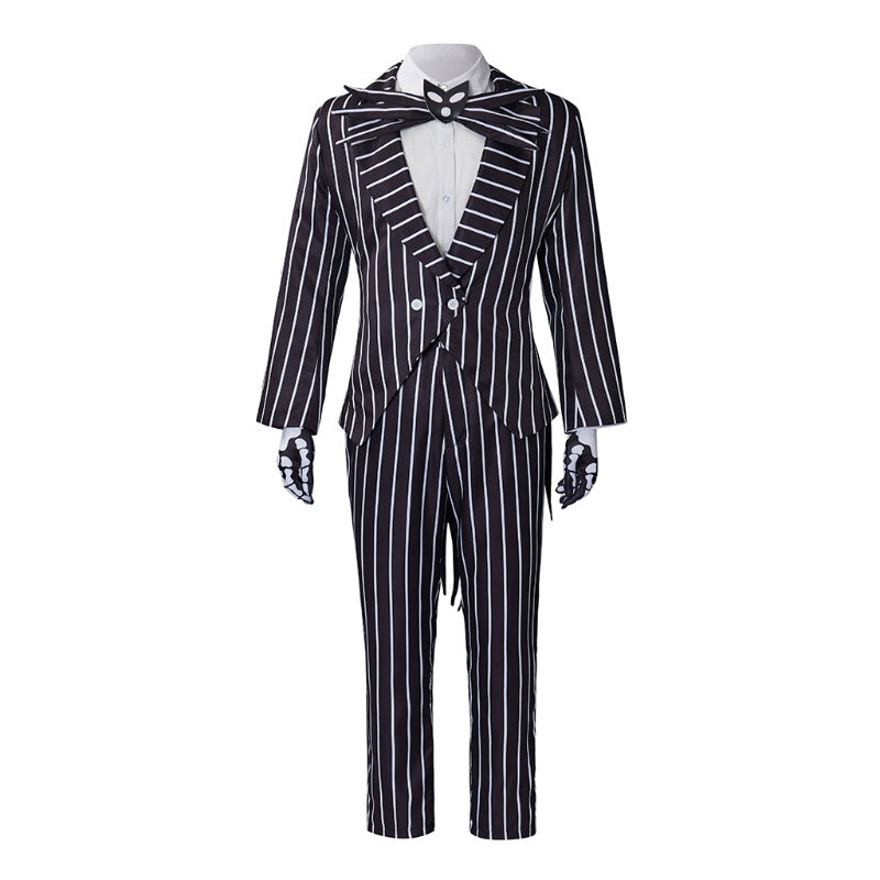 Halloweez Jack Skellington Cosplay Costume - Stylish Halloween Jacket & Pants Set - Halloweez