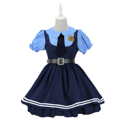Zootopia 2 Officer Judy Hopps Cosplay Costume - Short Sleeve Dress Full Set Ready to Ship - Halloweez