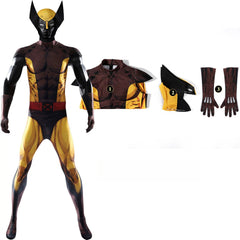X-Men Wolverine Cosplay Costume Brown Jumpsuit Bodysuit