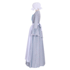 Elegant Halloweez Victorian Pioneer Pilgrim Wench Rural Floral Dress for Women - Halloweez