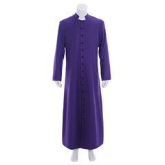Men's Halloweez Purple Clergy Robes - Elegant Church Priest Cassock Robe for Liturgical Services - Halloweez