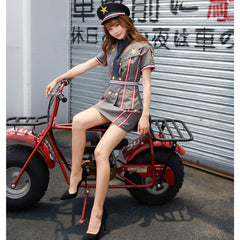 Stylish Halloweez Pilot & Policewoman Cosplay Costume for Women - Anime-Inspired Uniform for Stage Performances - Halloweez