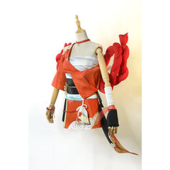 Halloweez Yoimiya Cosplay Kimono Dress with Wig | Authentic Genshin Impact Costume - Halloweez