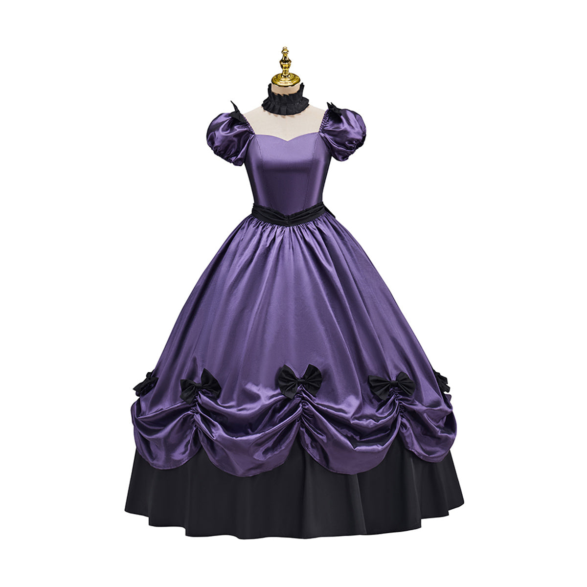Victorian Dark Purple Skirt with Bow Cosplay Costume - Anime, Game, or Movie Outfit? - Halloweez