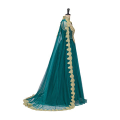 Retro Green Evening Gown Cosplay Costume – Anime, Game, or Movie Outfit - Halloweez