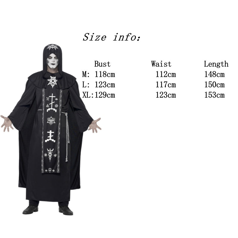 Wizard Black Robe Vampire Cosplay Costume for Halloween Couples 2020 New - Halloweez