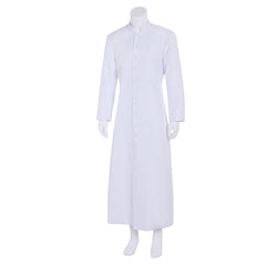 Men's Church Priest Costume - Halloweez White Liturgical Vestments with Standing Collar - Halloweez