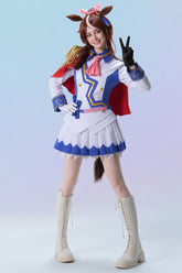 Uma musume: Pretty Derby Tokai Teio Full Competition Cosplay Costume Outfit Set - Halloweez