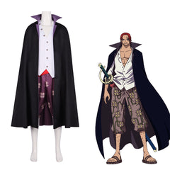 One Piece Four Emperors Red-Haired Shanks Cosplay Costume - Premium Anime Role Play Outfit - Halloweez