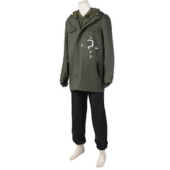 Halloweez Riddler Cosplay Costume - Edward Nygma Complete Set with Mask in Army Green - Halloweez