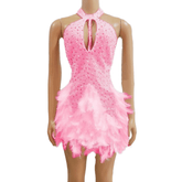 DJ Stage Costume Pink Sparkling Performance Outfit for Nightclub DJs, GOGO Dancers, and Stage Performers - Halloweez