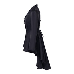 Elegant Halloweez Vintage Gothic High-Low Cocktail Dress – Women's Long Sleeve Medieval Cosplay Costume - Halloweez