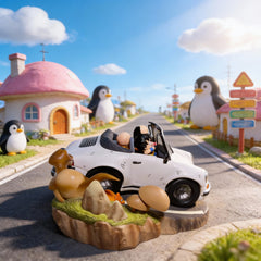 Dragon Ball Turtle School Porsche Trio Joyride Statue - Driving Master Roshi Creative Figurine Gift