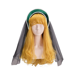 Blue Base Black Tulle Cape Tudor Hat - Halloweez