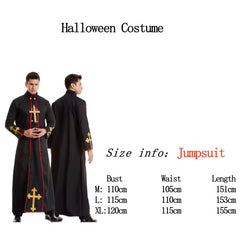 Halloween Medieval Nun Priest Robe COS Costume Virgin Mary Father Wizard Stage Performance Clothing - Halloweez