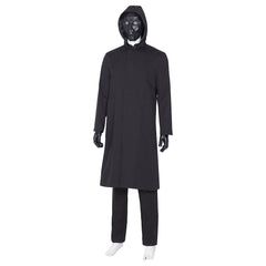 Halloweez Squid Game Black Masked Man Costume – Inspired Hooded Suit for Halloween Cosplay - Halloweez