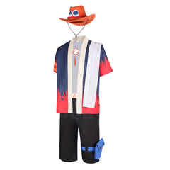 One Piece cosplay Ace of the Fire Fist cosplay kimono set 2D anime role play costume with hat - Halloweez
