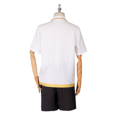 Stylish Halloween Cosplay Outfit: Light And Night Jesse Anime White T-shirt & Black Shorts - Halloweez