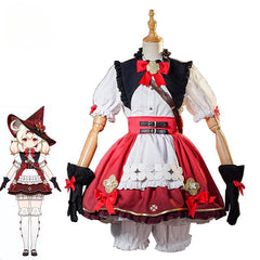 Halloweez Klee Cosplay Costume - Genshin Impact Little Witch Cute Dress for Women's Halloween & Carnival Parties - Halloweez
