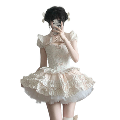 French Pure Desire Sweet Waist Lolita Princess Dress for Adults Birthday Party Cosplay Costume