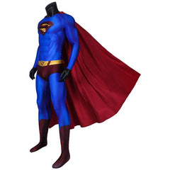Halloweez Super Hero Infinite Earths Clark Blue Cosplay Suit with Cloak - Halloweez