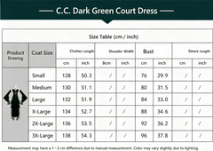 Code Geass C.C. Dark Green Court Dress Custom Cosplay Costume