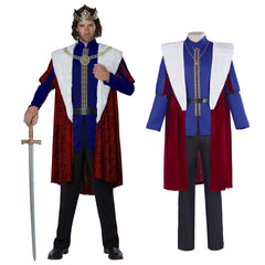 Royal King Queen Cosplay Costume Medieval Court Noble Outfit Halloween Party Performance Dress - Halloweez
