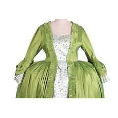 18th Century Rococo Green Apple Dress with Floral Chest - Medieval Elegance by Halloweez - Halloweez