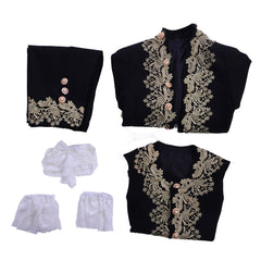 18th Century Rococo Mens Court Costume - Elegant Black Colonial Suit - Halloweez