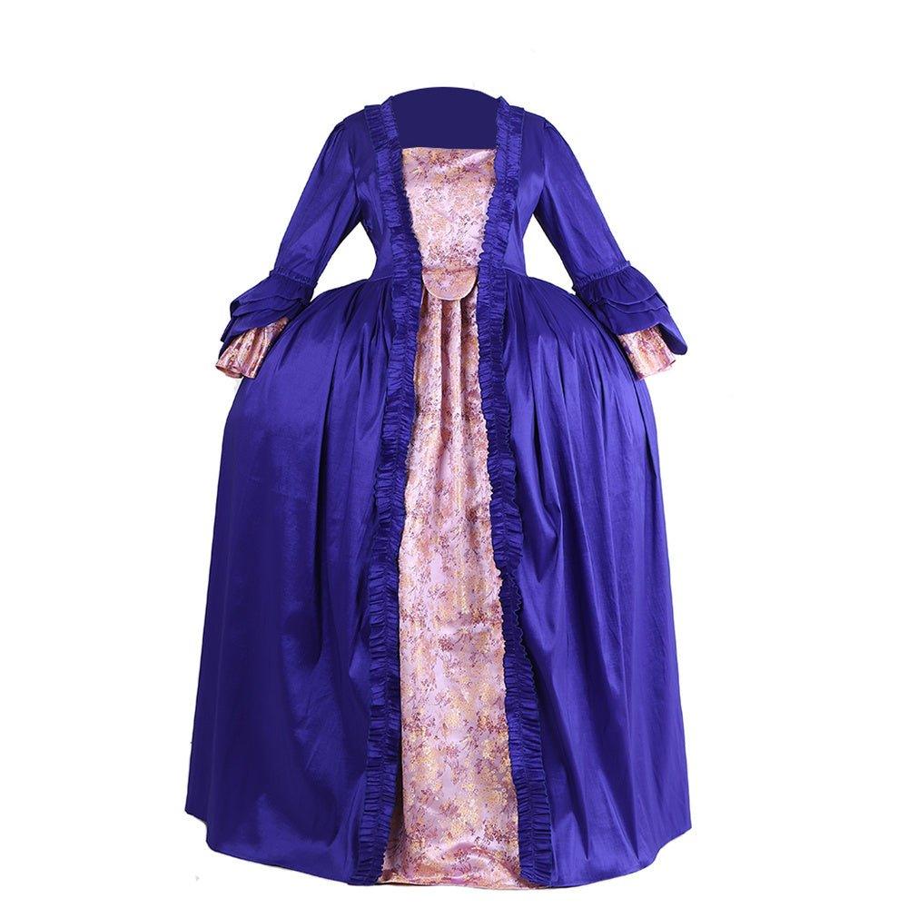 18th Century Rococo Purple Brocade Dress - Exquisite Embroidered Gown from Halloweez' Medieval Series - Halloweez
