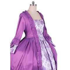 18th Century Rococo Purple Brocade Dress - Exquisite Embroidered Gown from Halloweez' Medieval Series - Halloweez