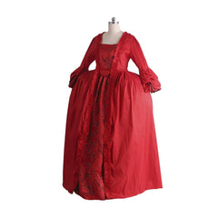 18th Century Inspired Rococo Red Dress with Lace - Elegant Halloweez Marie Antoinette Style - Halloweez