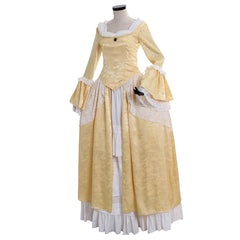 Elegant 18th Century Marie Antoinette Inspired Rococo Gold Costume Dress by Halloweez - Halloweez
