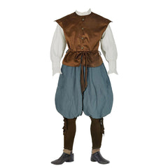 Vintage Medieval Renaissance Pirate Viking Knight Full Set Stage Performance Costume Halloween Cosplay - Halloweez