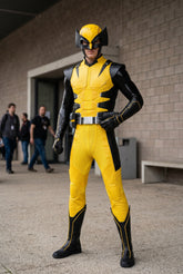 Marvel Wolverine Classic Yellow Suit Full Set Cosplay Costume, X-Men Superhero Outfit for Men - Halloweez